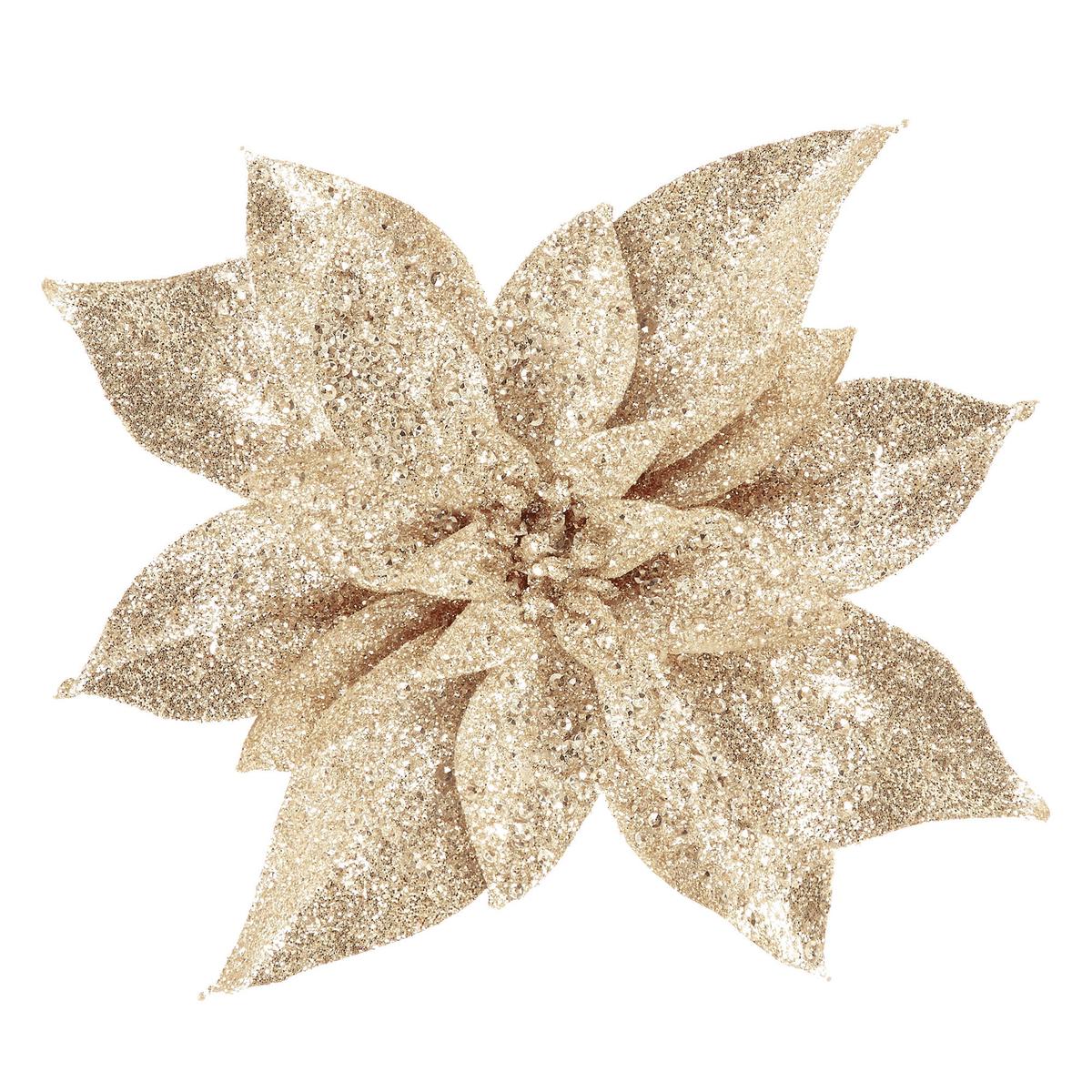 Premier DF205272IV Glitter Poinsettia Clip - Ivory
