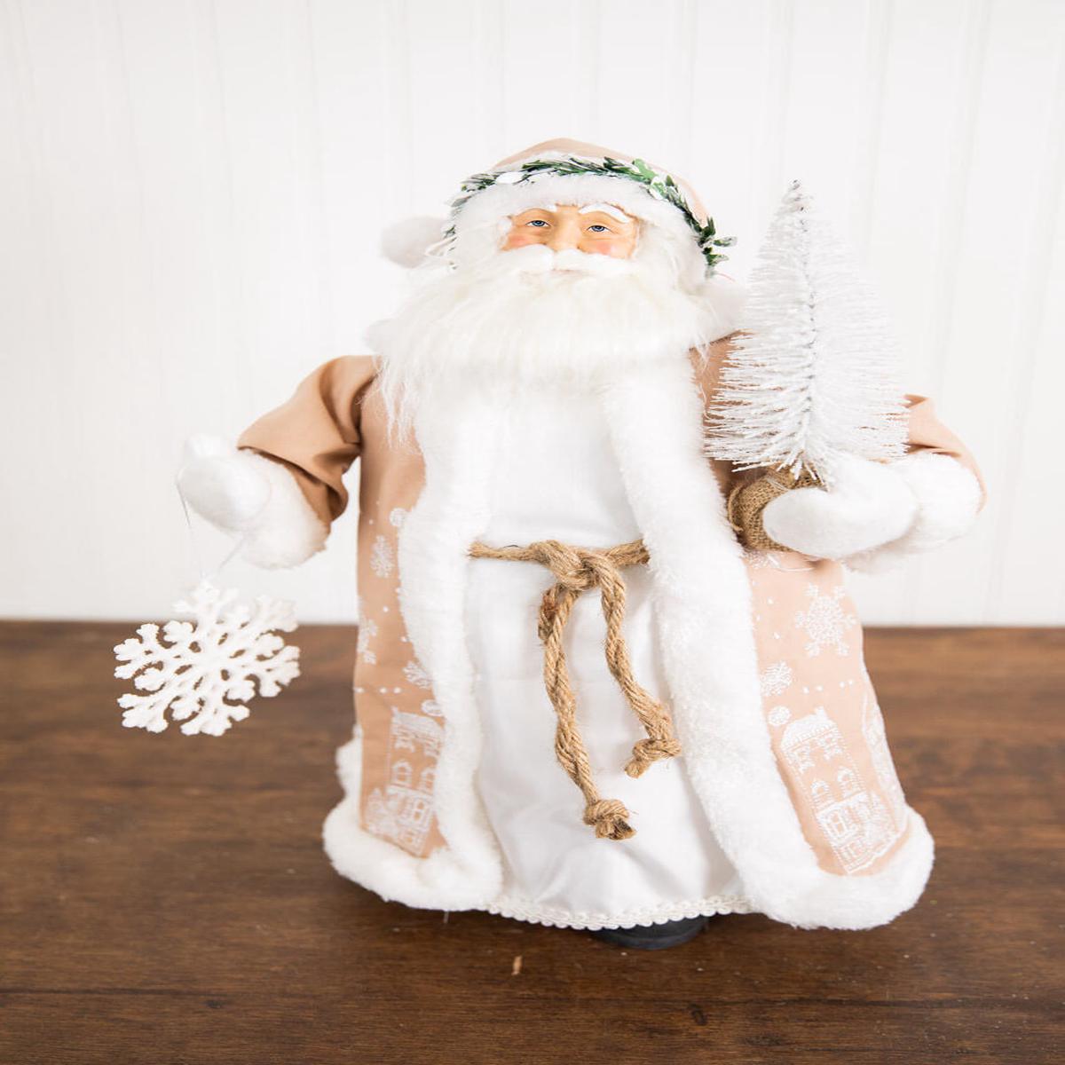 Santa Snowflake & Tree Figurine 19Inch Christmas Decor
