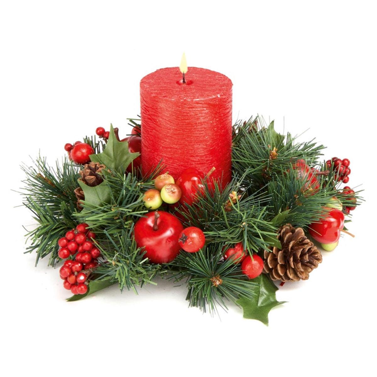 Apple Cone & Berry Candle Ring 23cm - AC127464