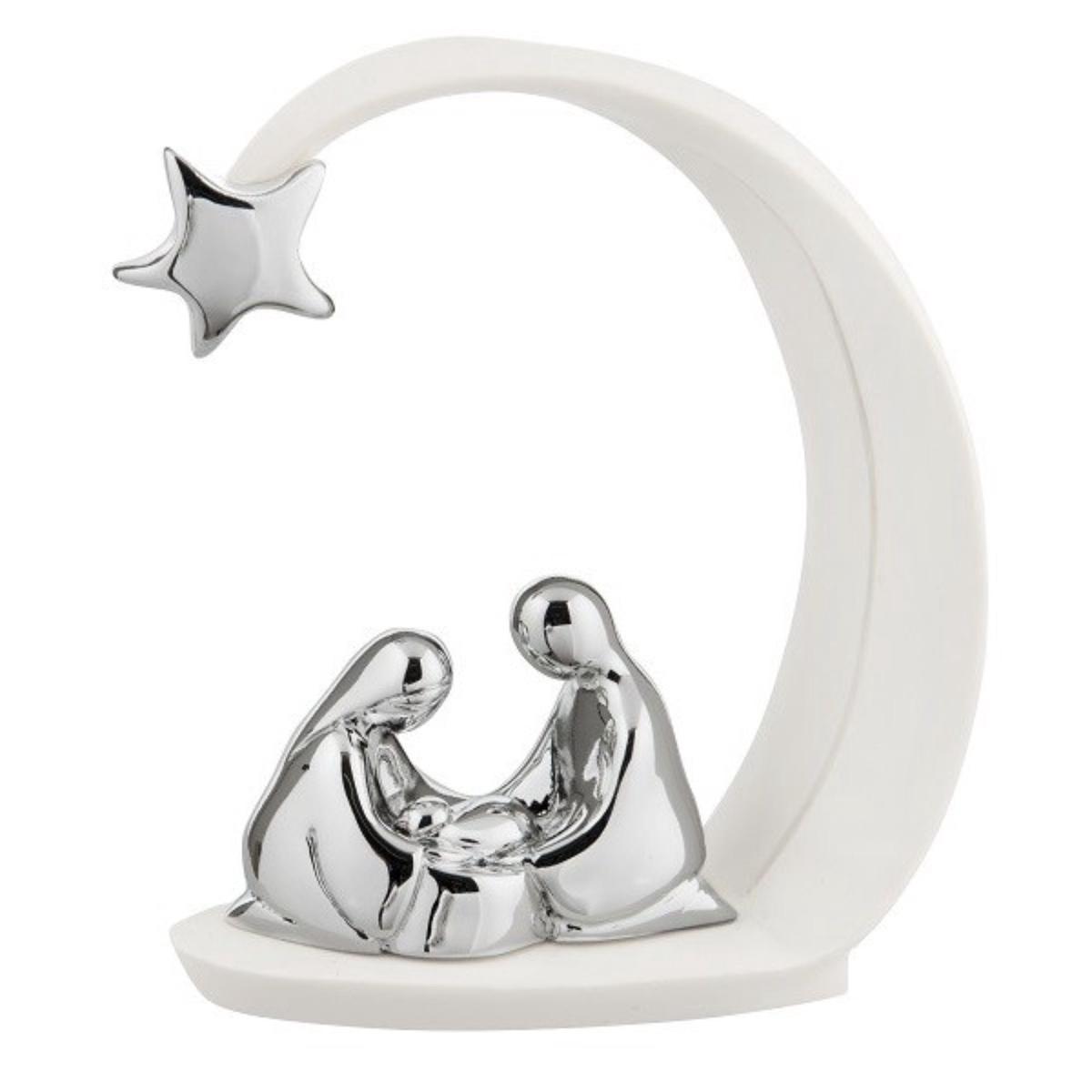 BONGELLI PREZIOSI - White Silver Comet Nativity Scene 13 cm Marmorino NT75/1B