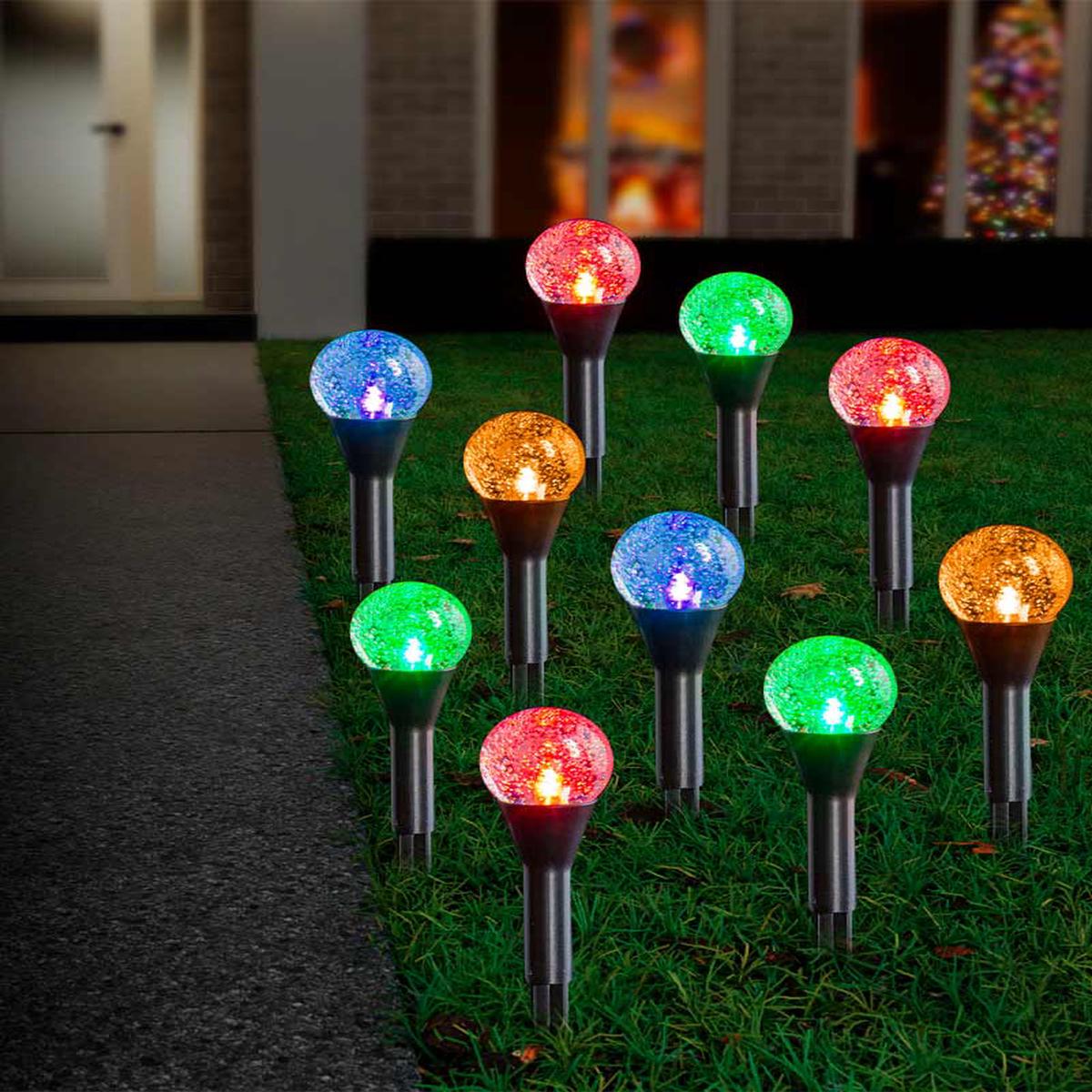 Multicolour Bubble Ball Solar LED Path Lights Pack of 20