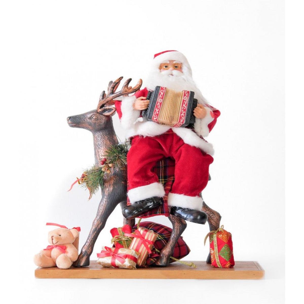 Musical Moving Santa on Reindeer