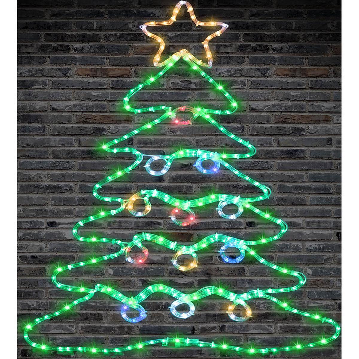 Twinkling Ropelight Tree with Baubles LED Christmas Lights 99cm