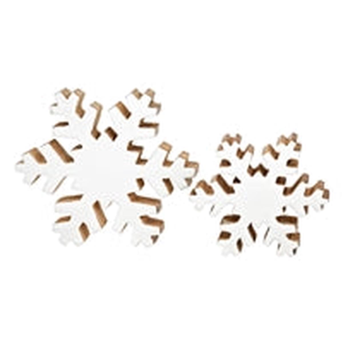 Wing Tai Trading WTT WXI43592-2S SET OF WOOD SNOWFLAKES