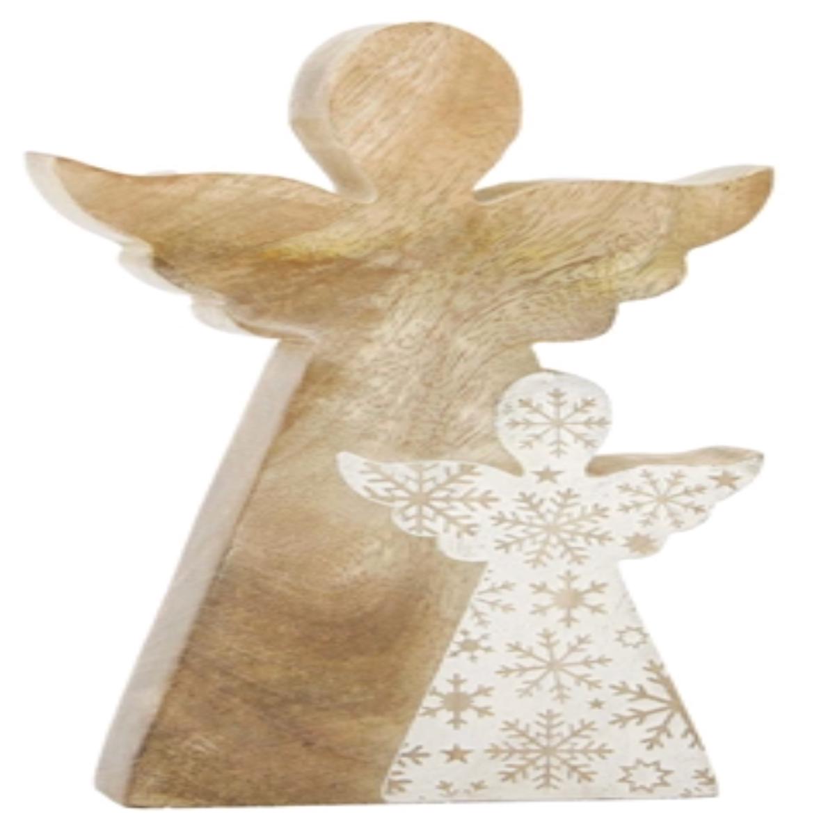 Wing Tai Trading WTT WXI59544 Snowflake Engraved Double Angel 9in