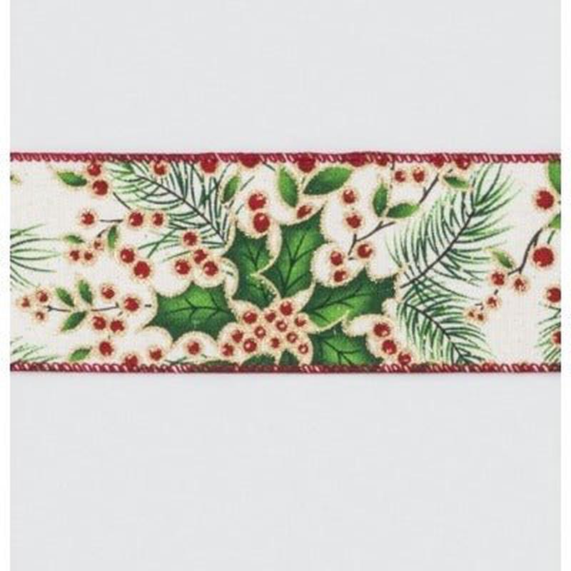 Berry/ Floral Ribbon Red