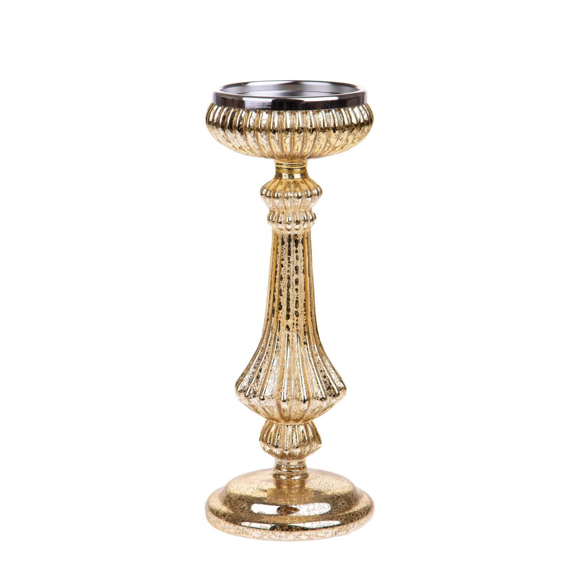 BIANCHI DINO - LED Gold Candlestick Christmas Decoration 29 cm