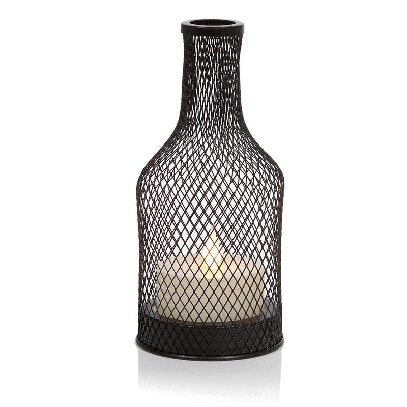 Black - Mesh bottle with flame decoration