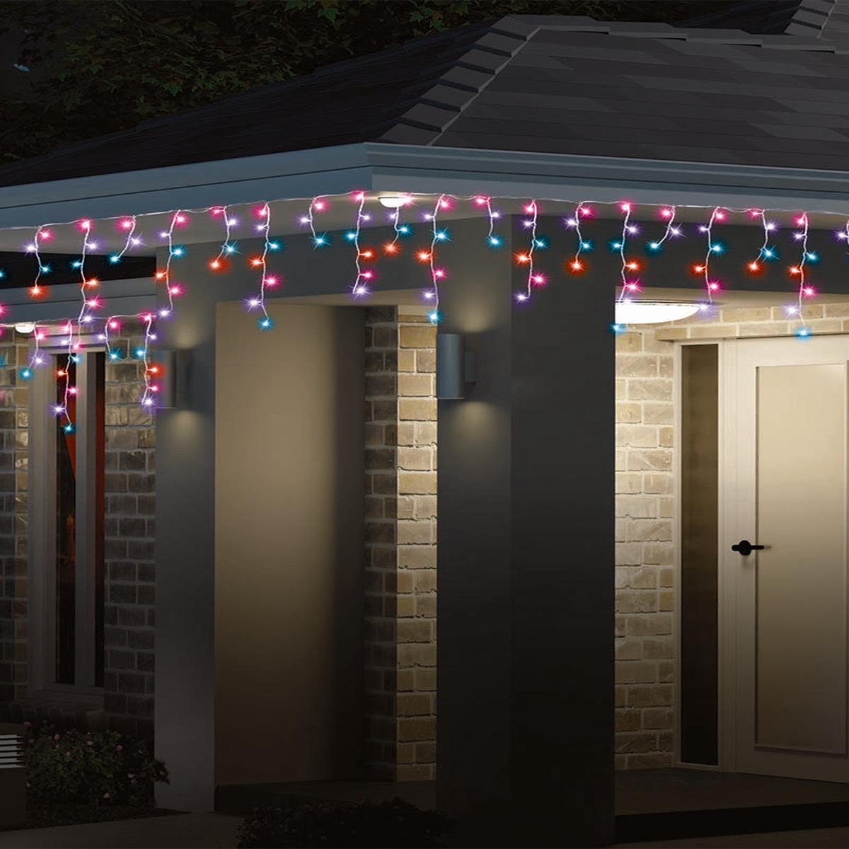 Carnival Coloured Icicle Lights 400 Piece Solar LED Lights
