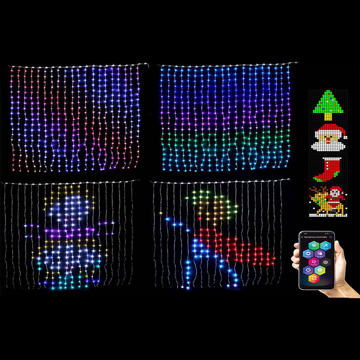 Customisable LED Curtain Lightshow with App Control 2m
