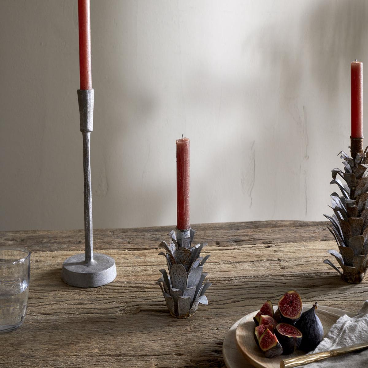 Elagalu Pine Cone Candle Holders - Zinc (Set of 2)