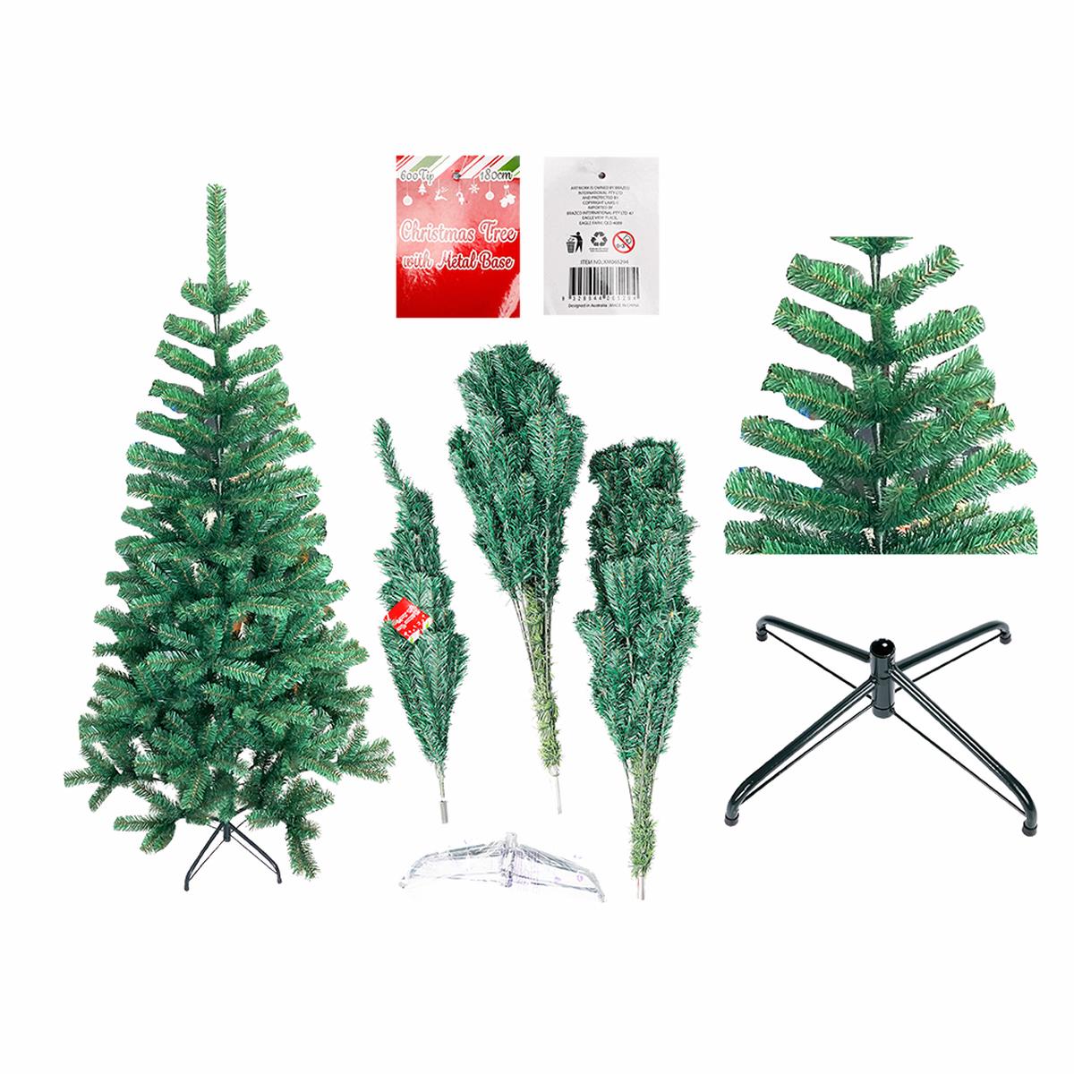 Green Christmas Tree 180cm with 4-Footed Base