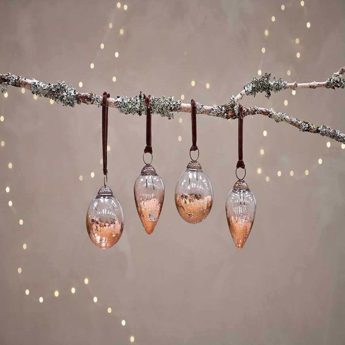 Nevasa Baubles - Clear & Antique Copper (Set of 4)