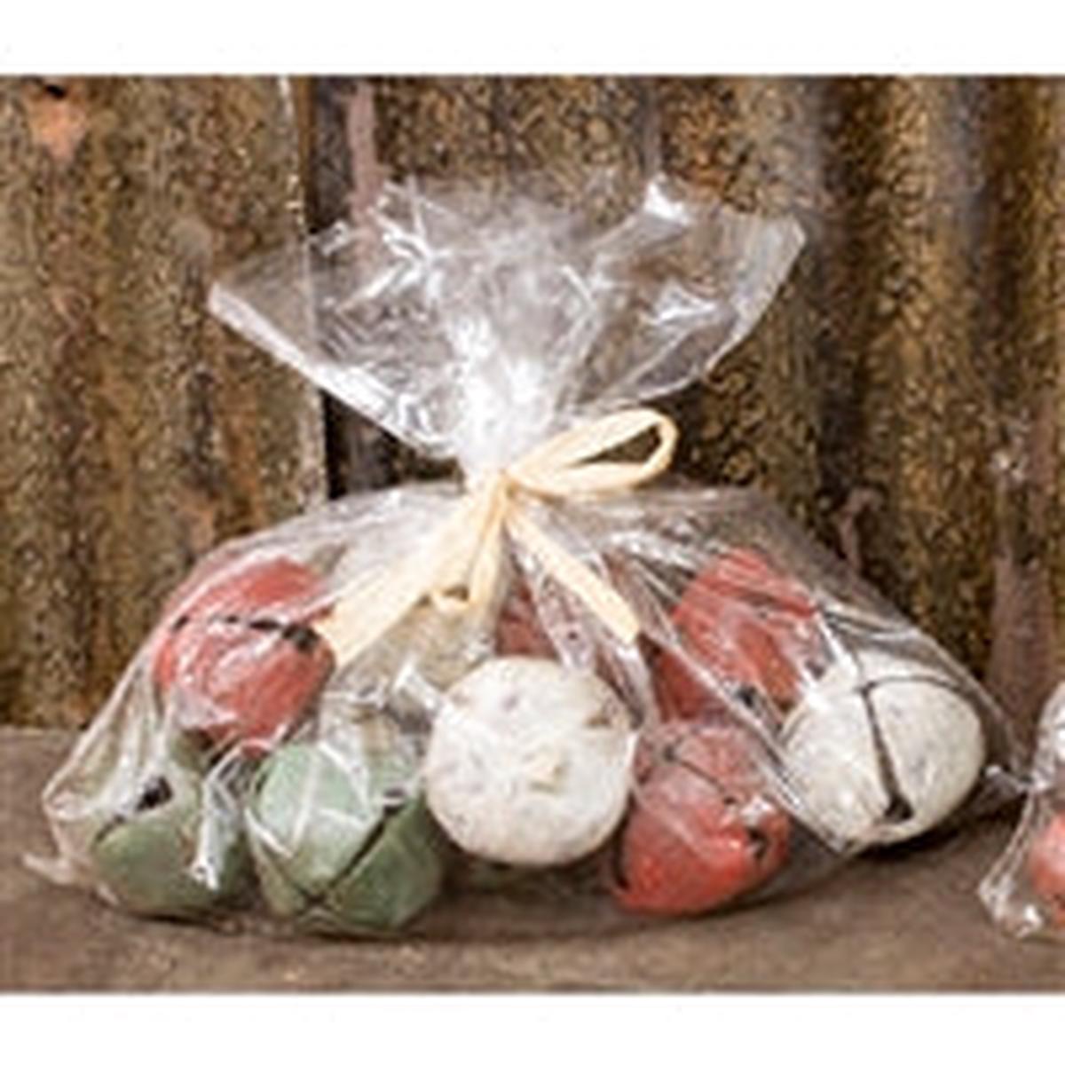 Wing Tai Trading WTT MXD96125 PACK OF 12 RED, WHITE, & GREEN BELLS - MEDIUM