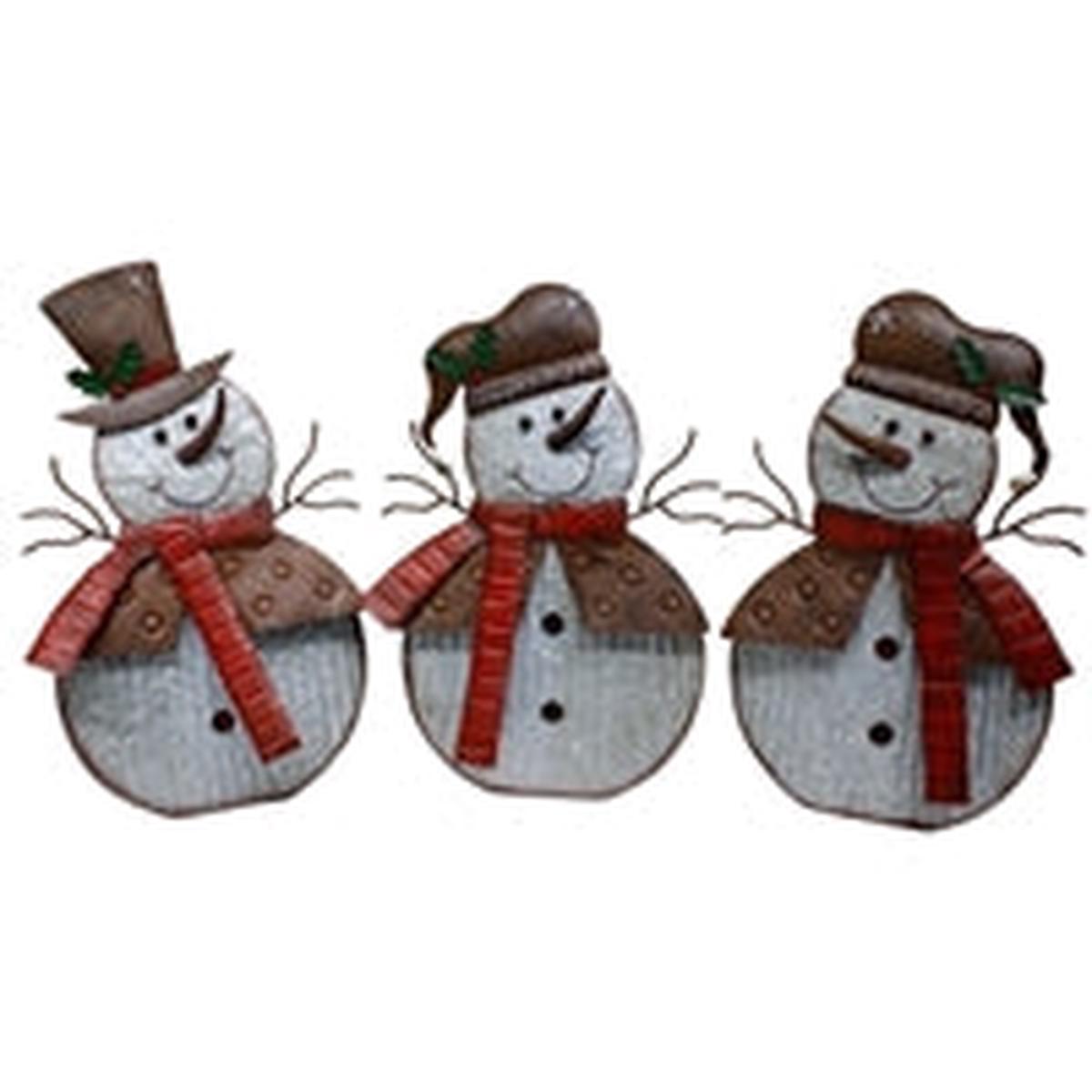 Wing Tai Trading WTT MXF39040-3A METAL SNOWMEN - SOLD AS A SET