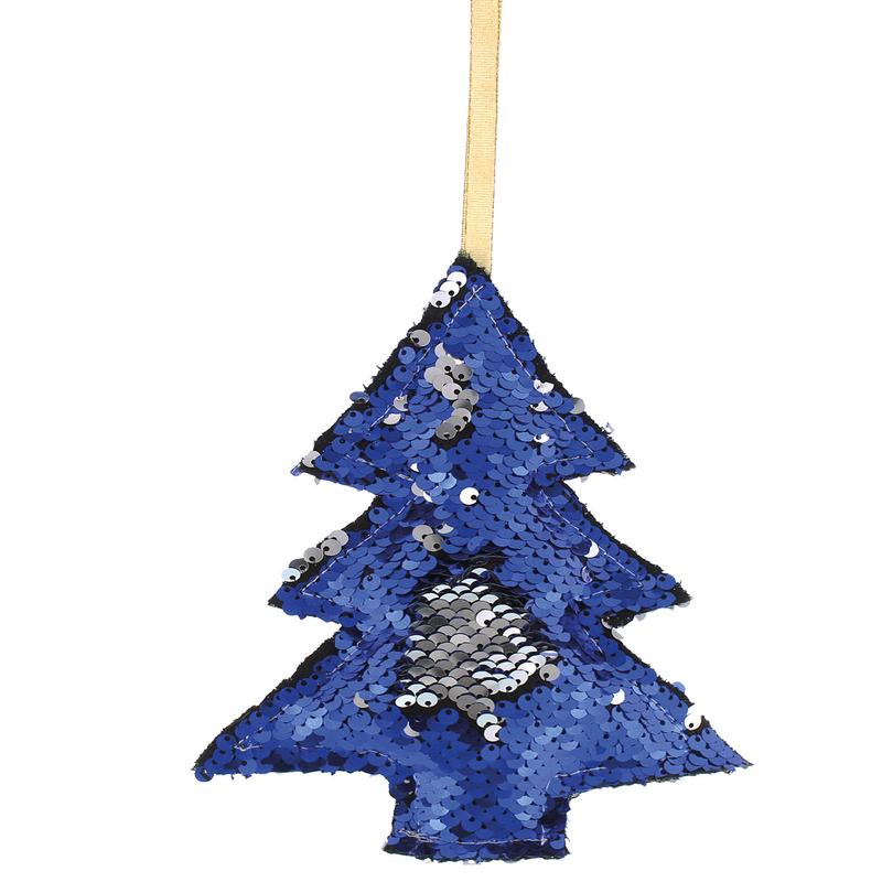 Blue/Silver - 17.5cm Sequin tree