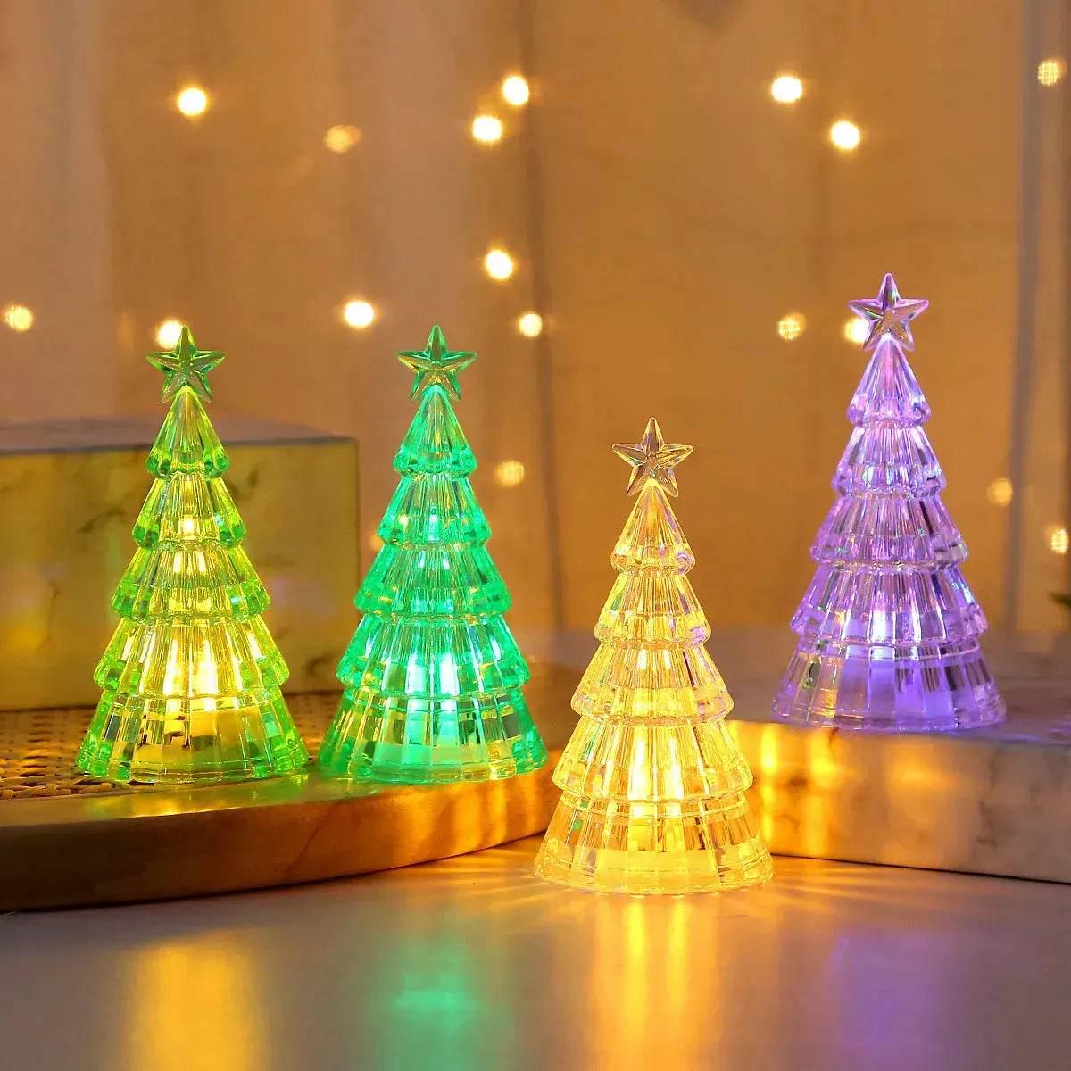 Christmas Lawn Decoration Light-emitting Christmas Tree Crystal Small Night Lamp