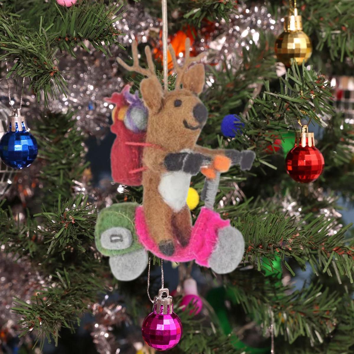 Handmade Felt Comet the Reindeer Christmas Decoration