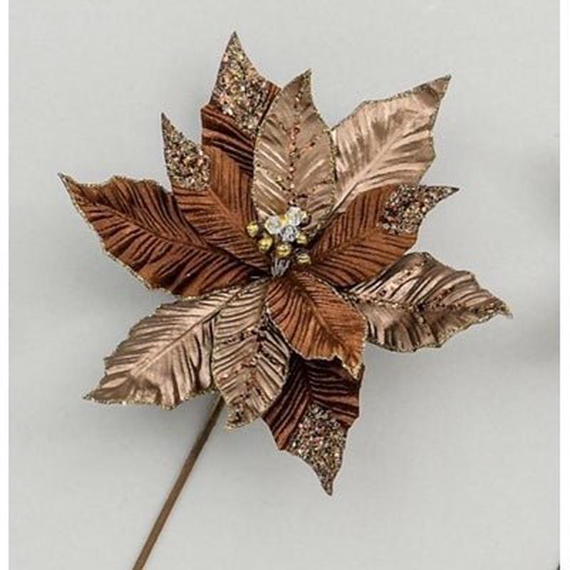 48cm Velvet/Plastic Poinsettia