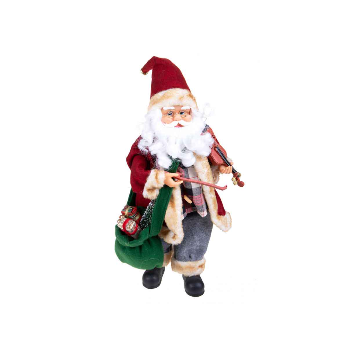 BIANCHI DINO Santa Claus Musical Violin 60cm Fabric Christmas Decoration