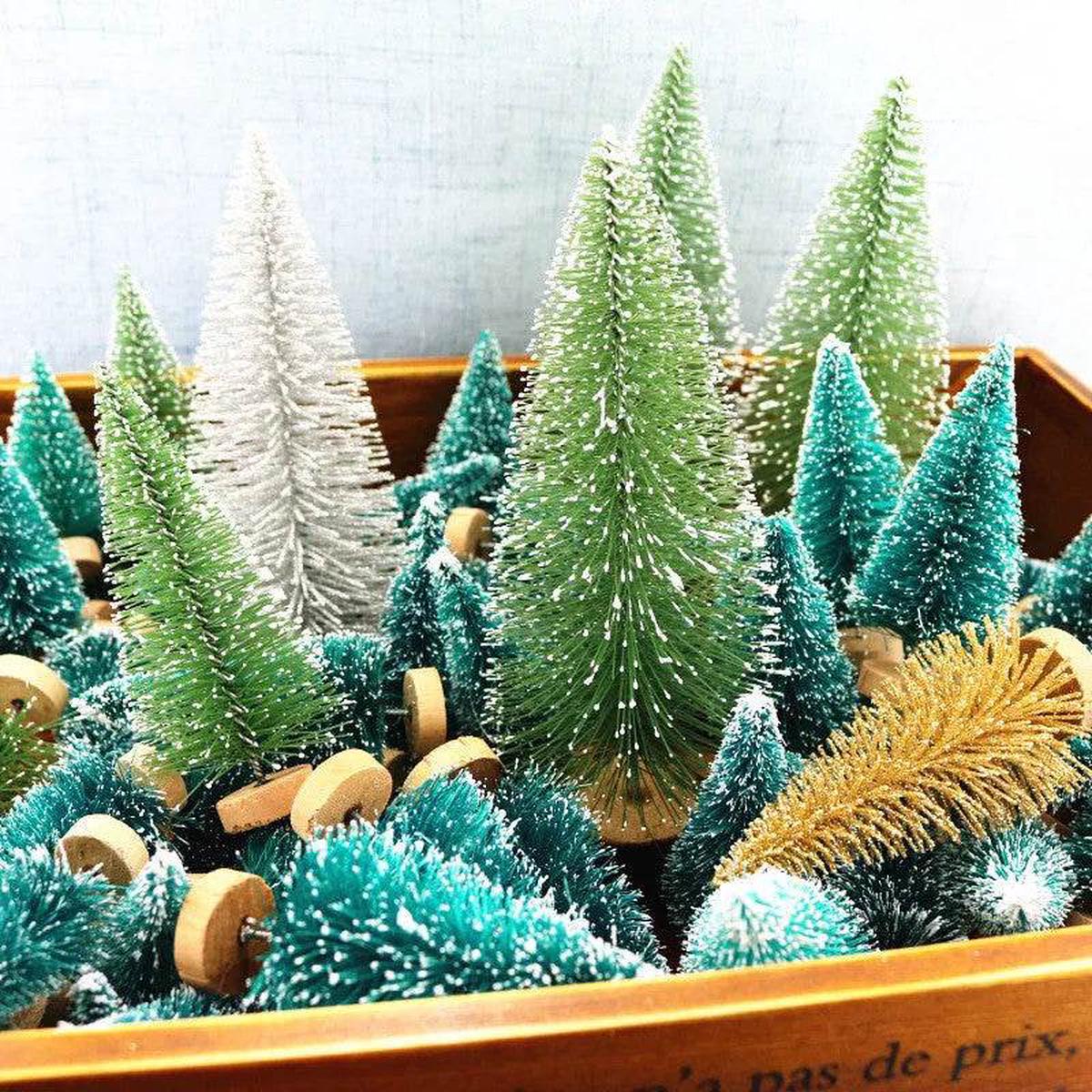 Blue Gold Silver And Red Mini Christmas Tree Ornaments