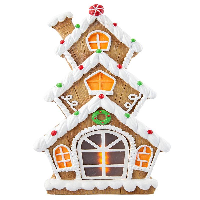 Ceramic Iced Gingerbread House LED Christmas Decoration 41cm