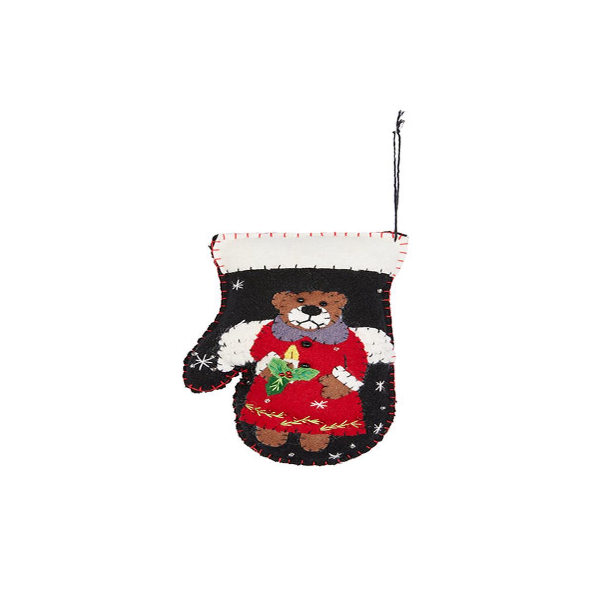 Mitten Bear Angel Ornament Felt