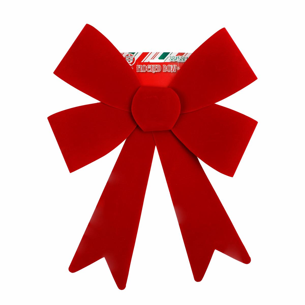 Red Flocked Bow 38x55cm