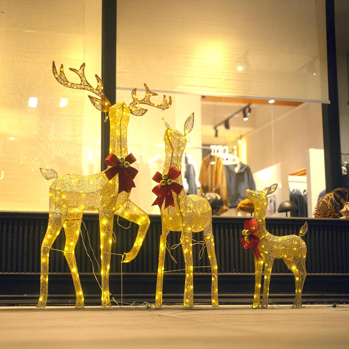 TheLAShop Light Up Reindeer Outdoor Christmas Decoration 3-Piece