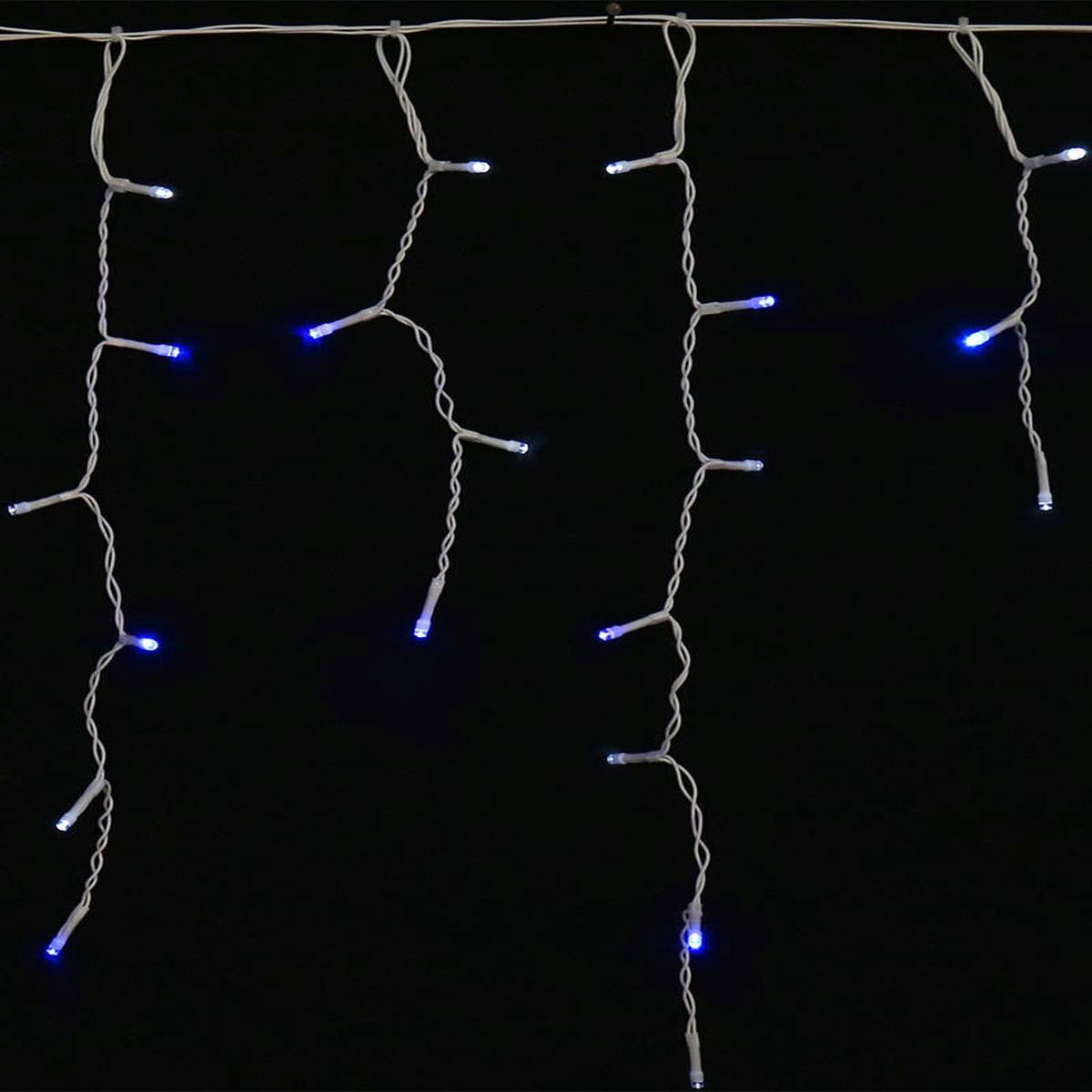 White and Blue Icicle Lights 400 Piece LED Solar Christmas Lights