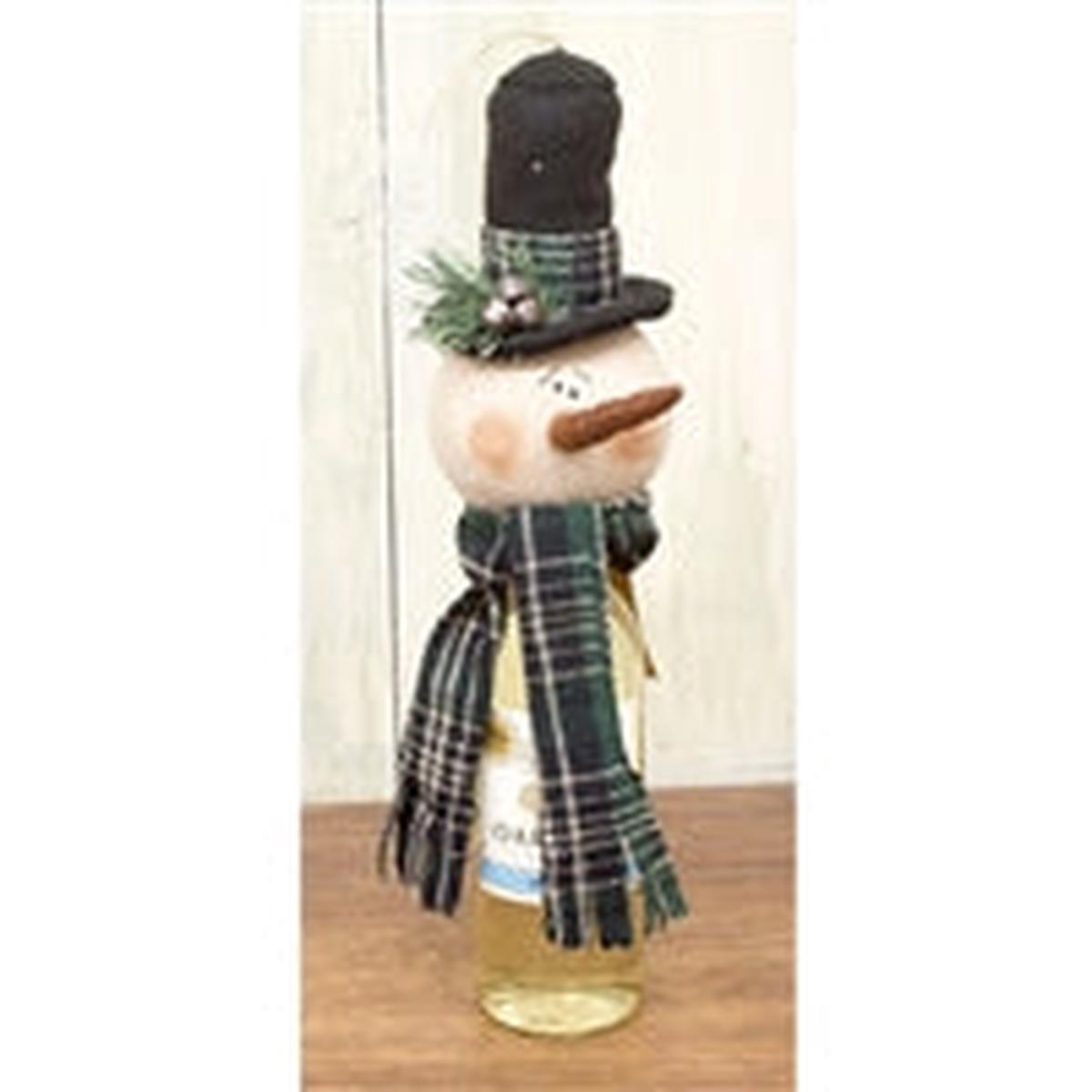 Wing Tai Trading WTT DXQ96436 Green Plaid Snowhead Wine Topper