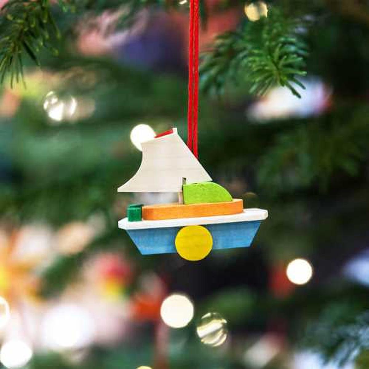 Wooden Christmas Tree Ornament | Sailboat