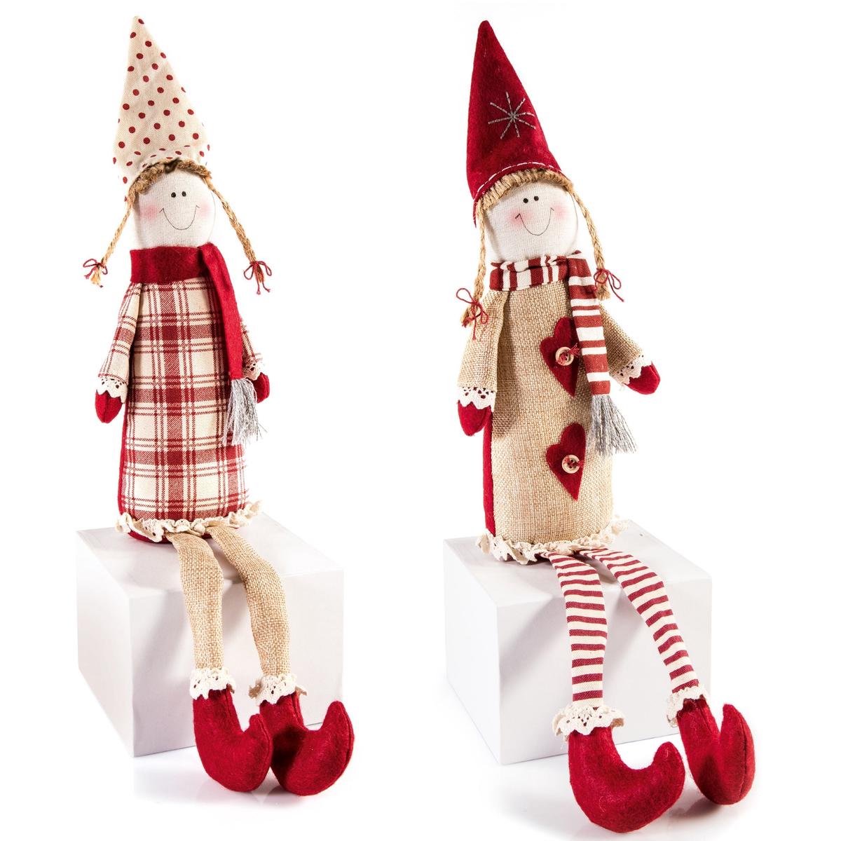Accents PL21119 Sitting Girl with Country Fabric Dress 54cm - Various Colours