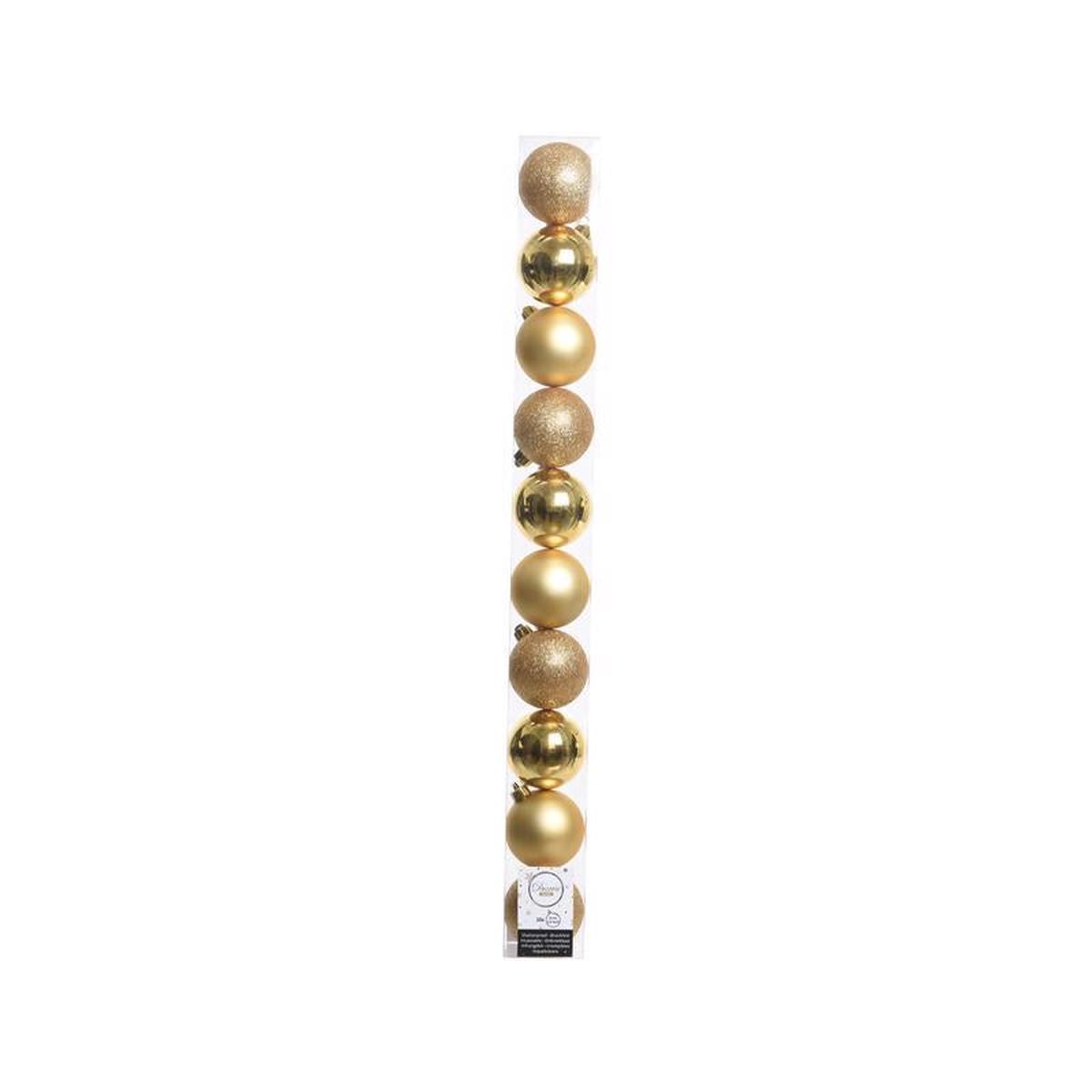 Decoris Gold Shatterproof Baubles Ornaments 2 in.