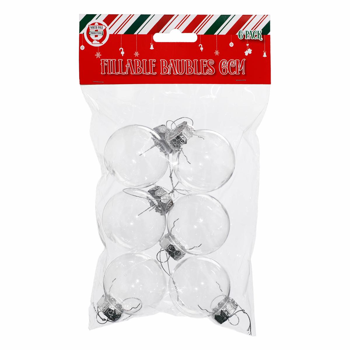 Fillable Baubles (Pack of 6) 6cm