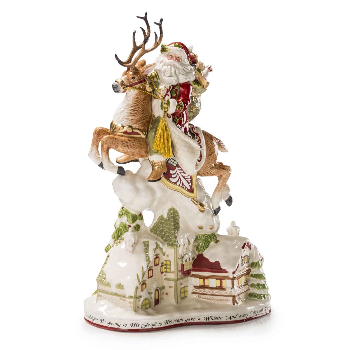 FITZ & FLOYD Figure Statue Santa Claus Decoration 46cm Porcelain