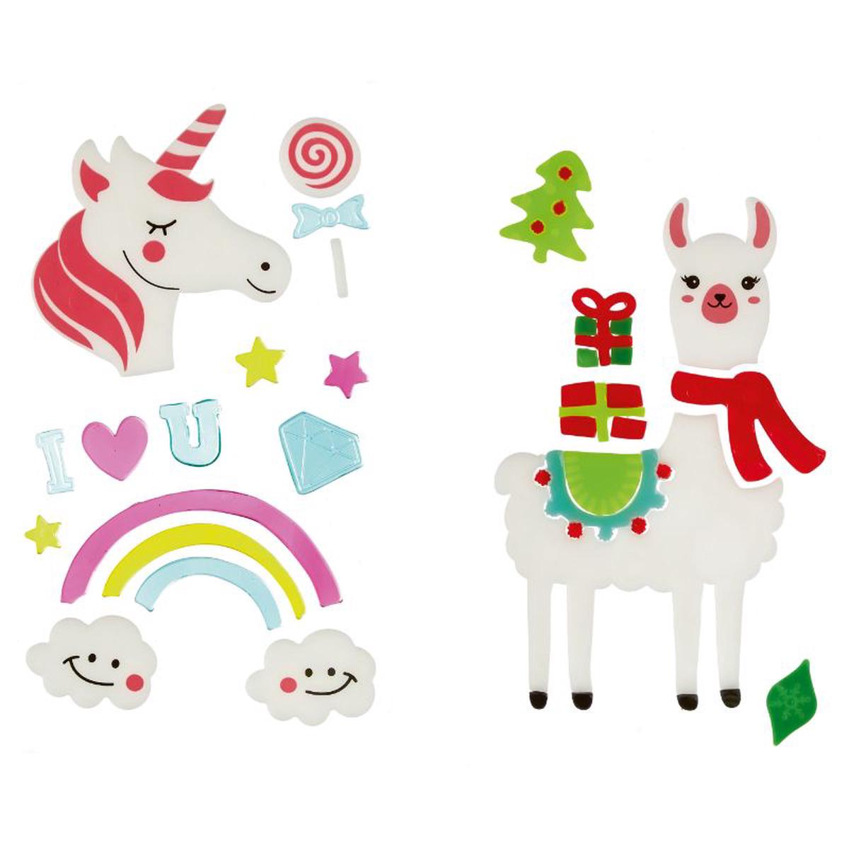 Premier Decorations AC195784 Window Sticker Unicorn/Lama