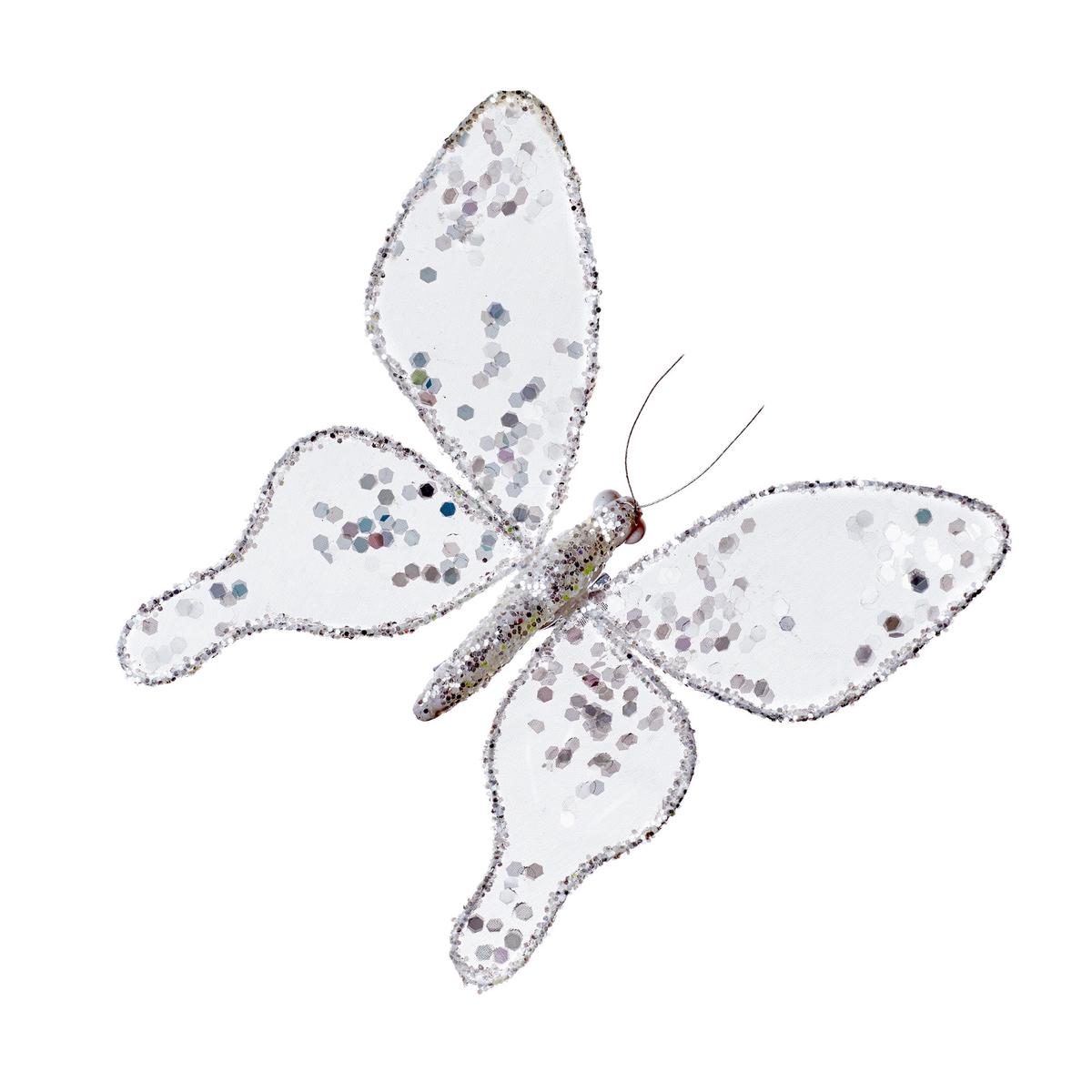 Premier TD205364W Voile Butterfly Sequins Clip - White