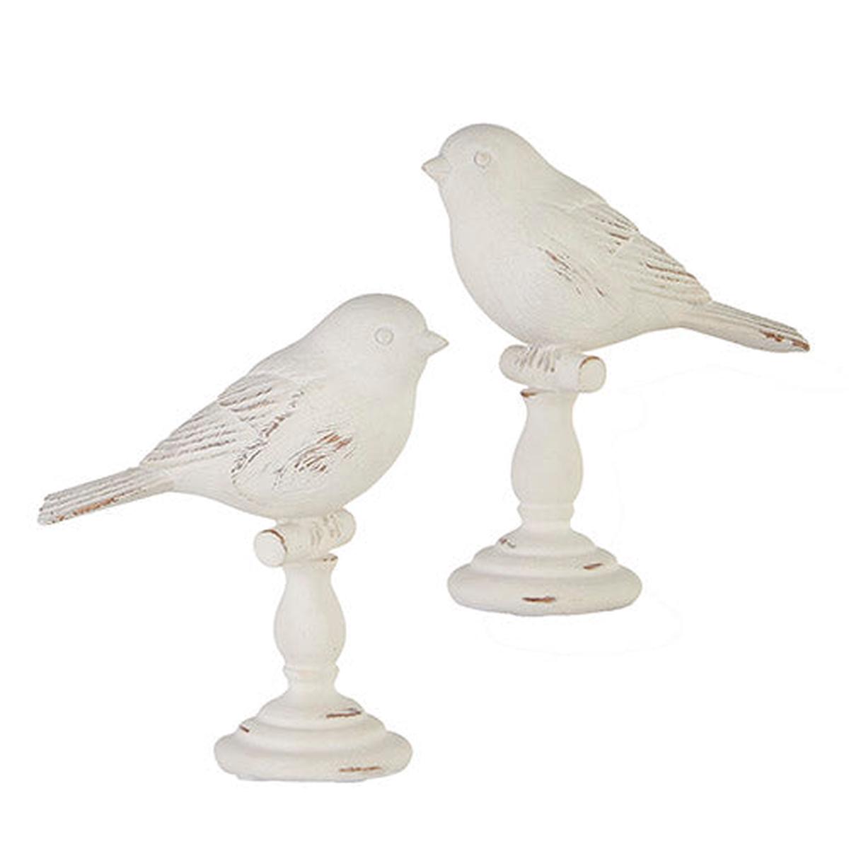 Raz Imports RZ 4211051x Distressed White Bird Finial, 5.25in - 2 Styles