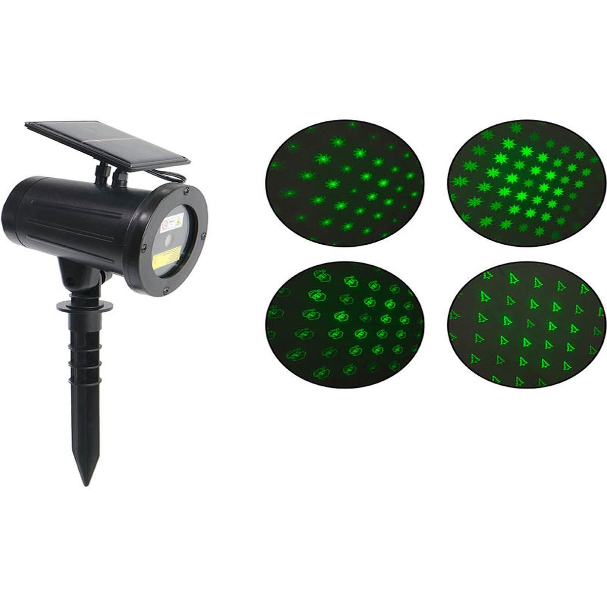 Red and Green Icons Solar Powered Motion Christmas Laser Light
