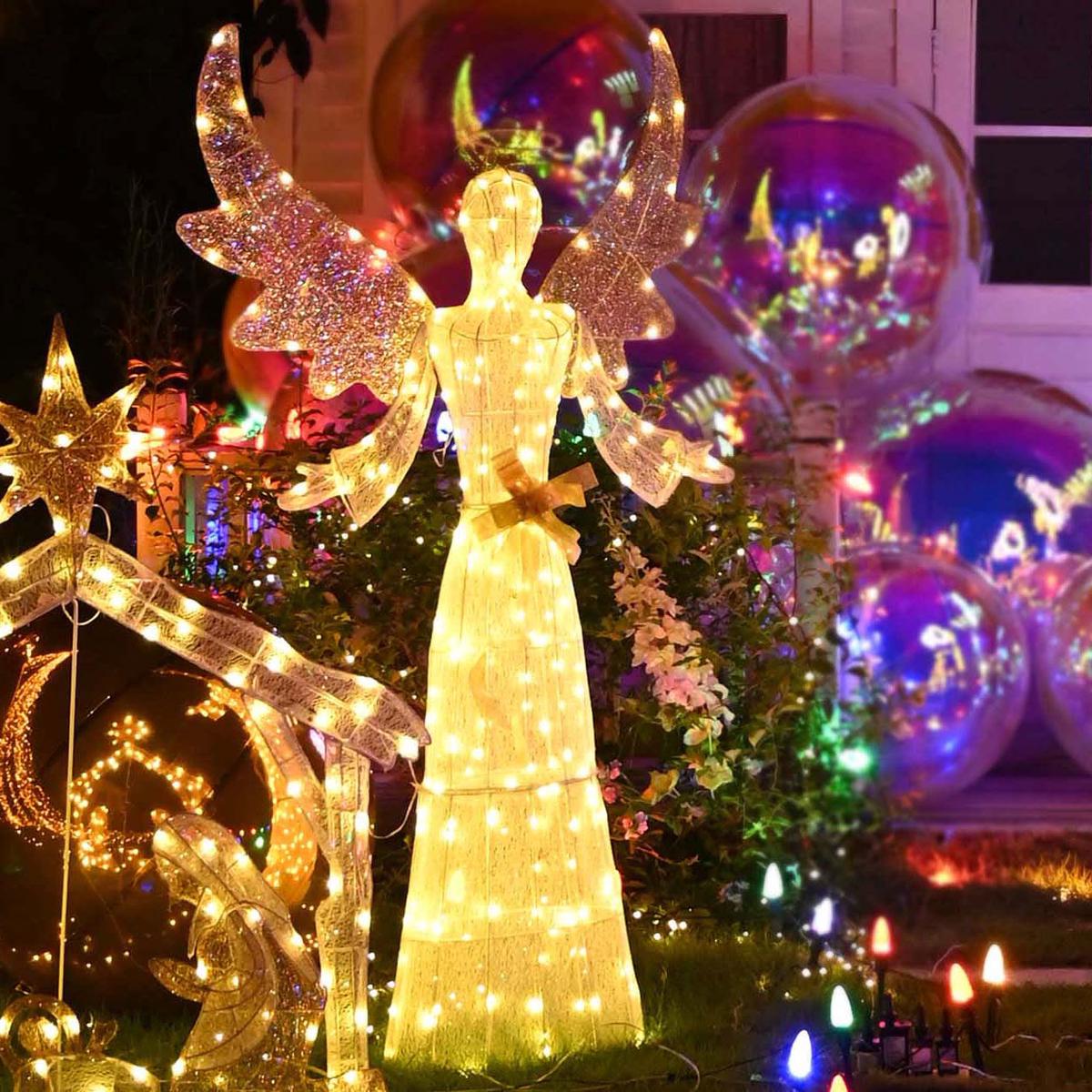 TheLAShop 5.6ft Lighted Angel for Outdoors & Indoors Yard Lawn