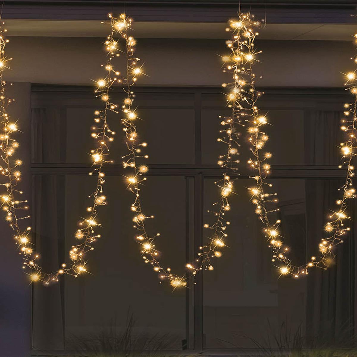 Warm White Cluster Lights 200 Piece Solar LED Lights