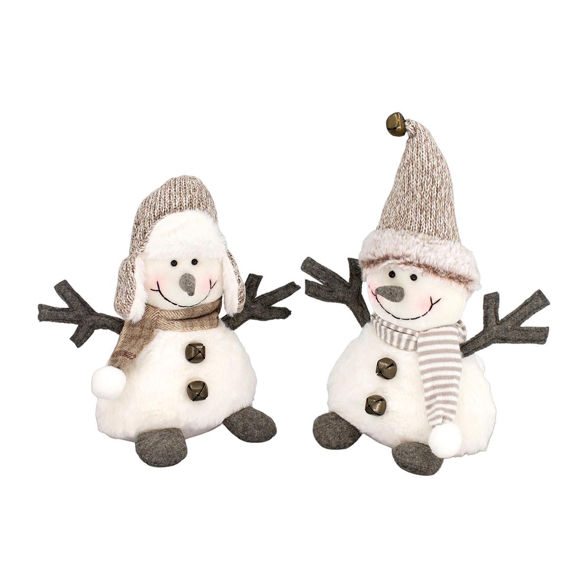 Wing Tai Trading WTT DXF26930 Sean & Scott Gray Plush Happy Snowmen
