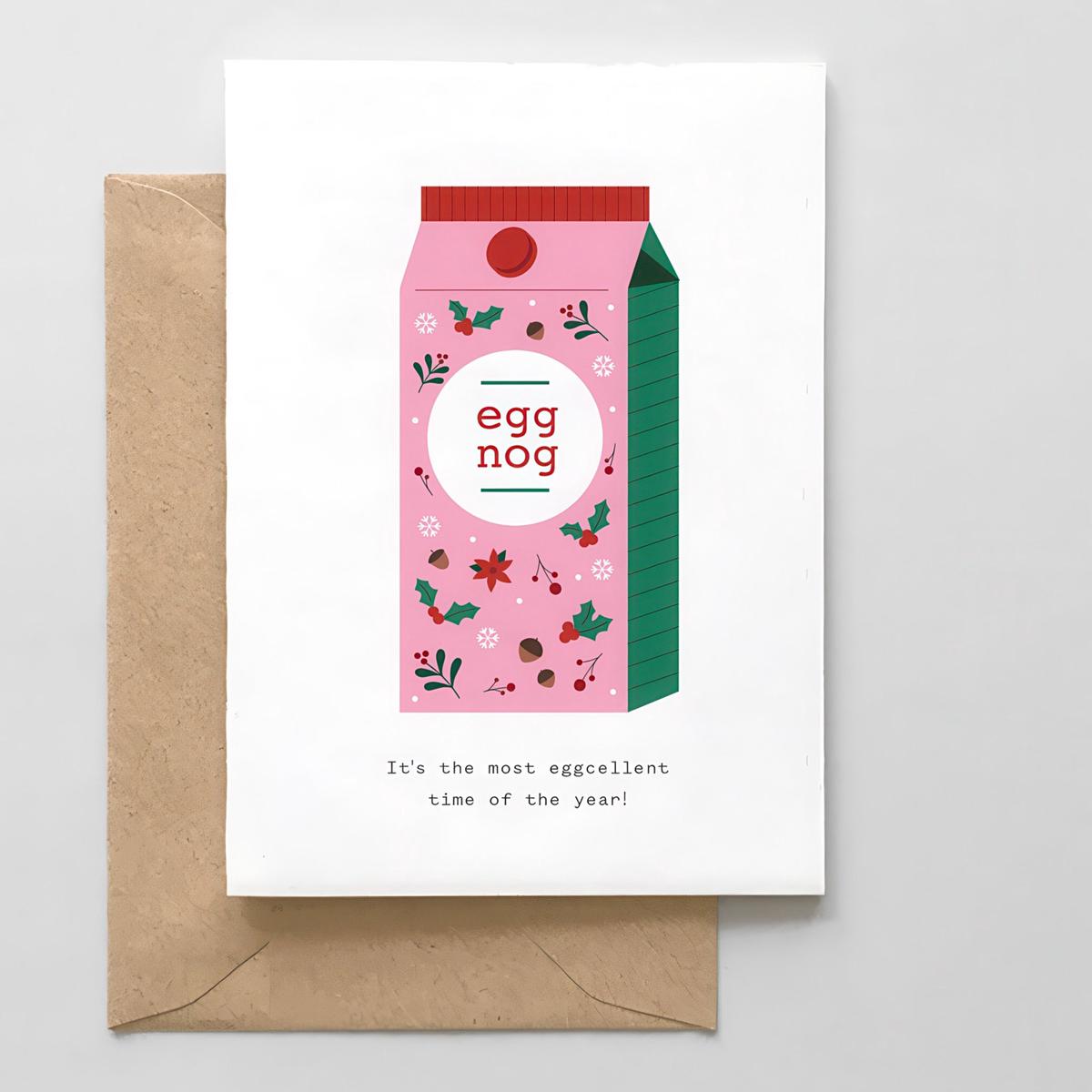 Egg Nog Eggcellent Time Of The Year Card