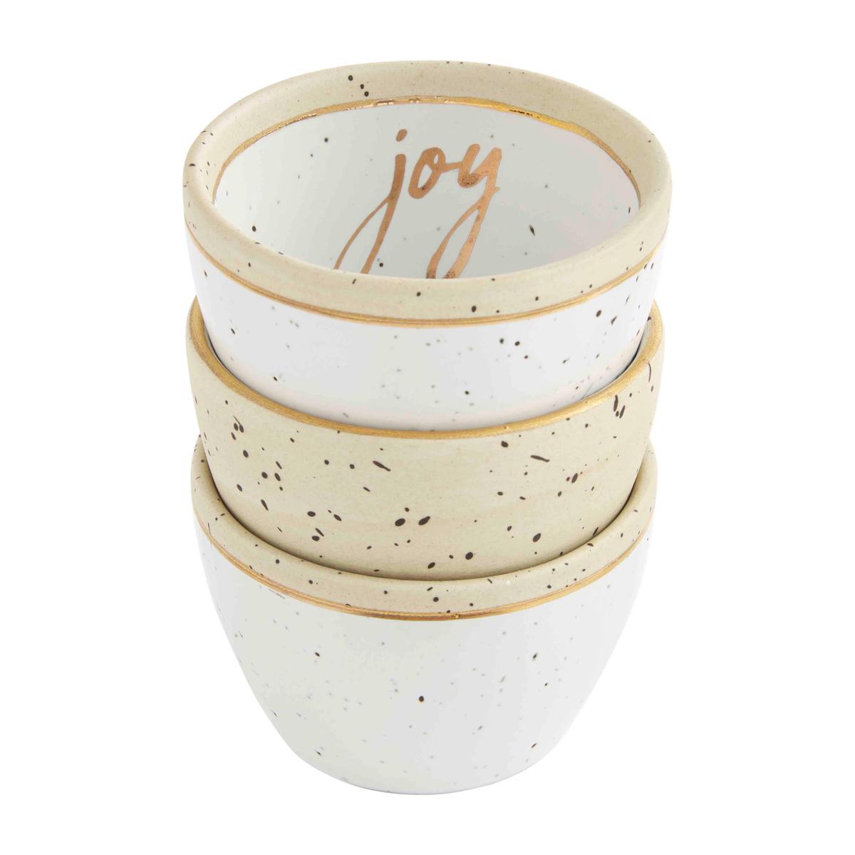 Mud Pie MP 40970028 Gold Joy Ramekin Set
