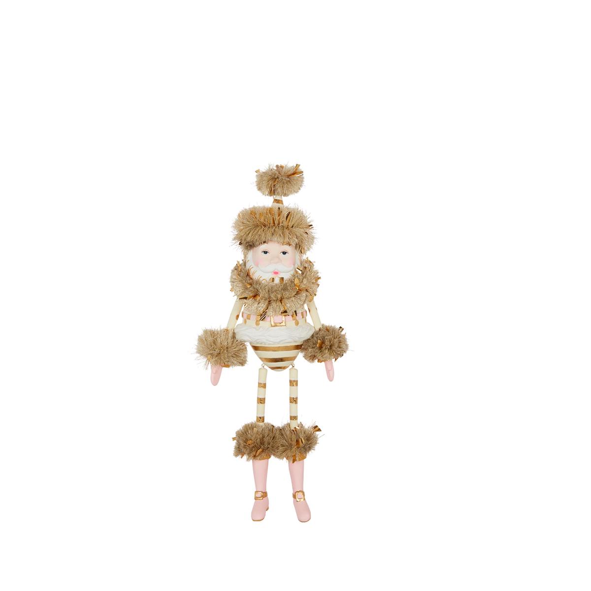 Papa Noel Ornament Gold and Blush 16