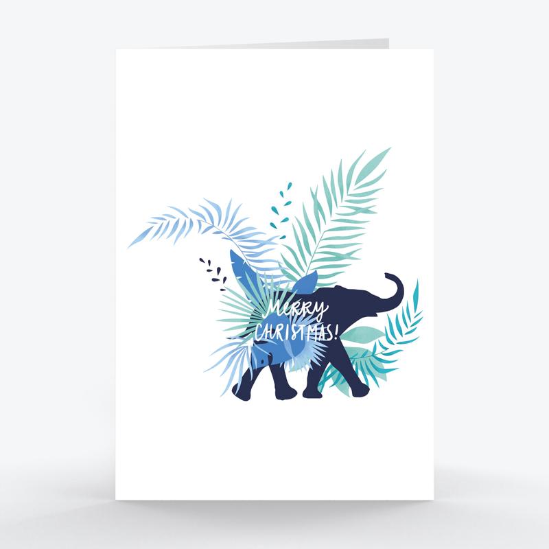 Safari Animals Collection Christmas Card - Set of 5 - A5 or A6 Sizes - A6 / 30