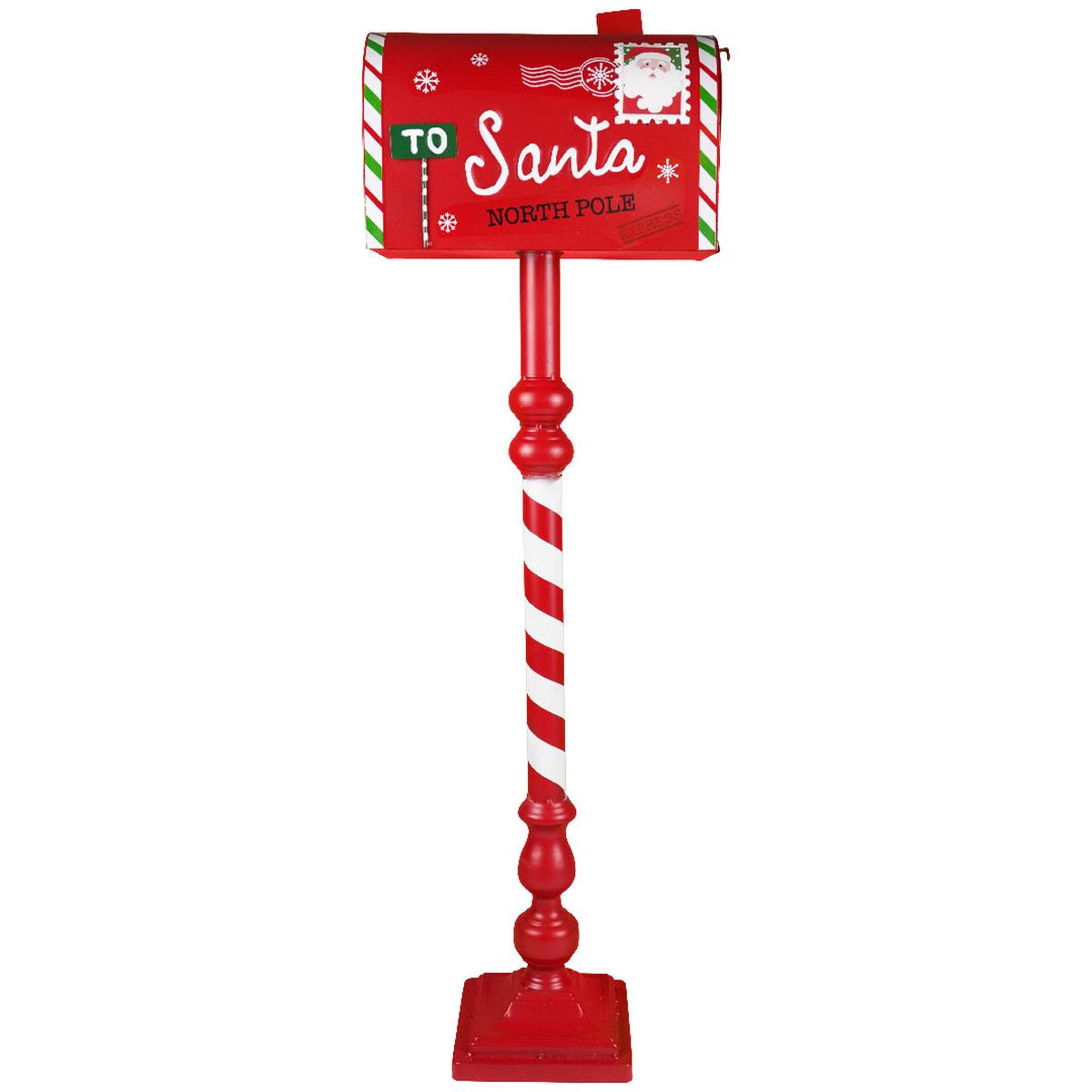 TIMSTOR Letterbox Mailbox Santa Claus Large 100cm Red Metal