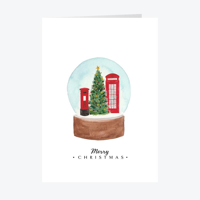 British Snow Globe Personalised Christmas Card A5 or A6 Sizes - A5 / 15
