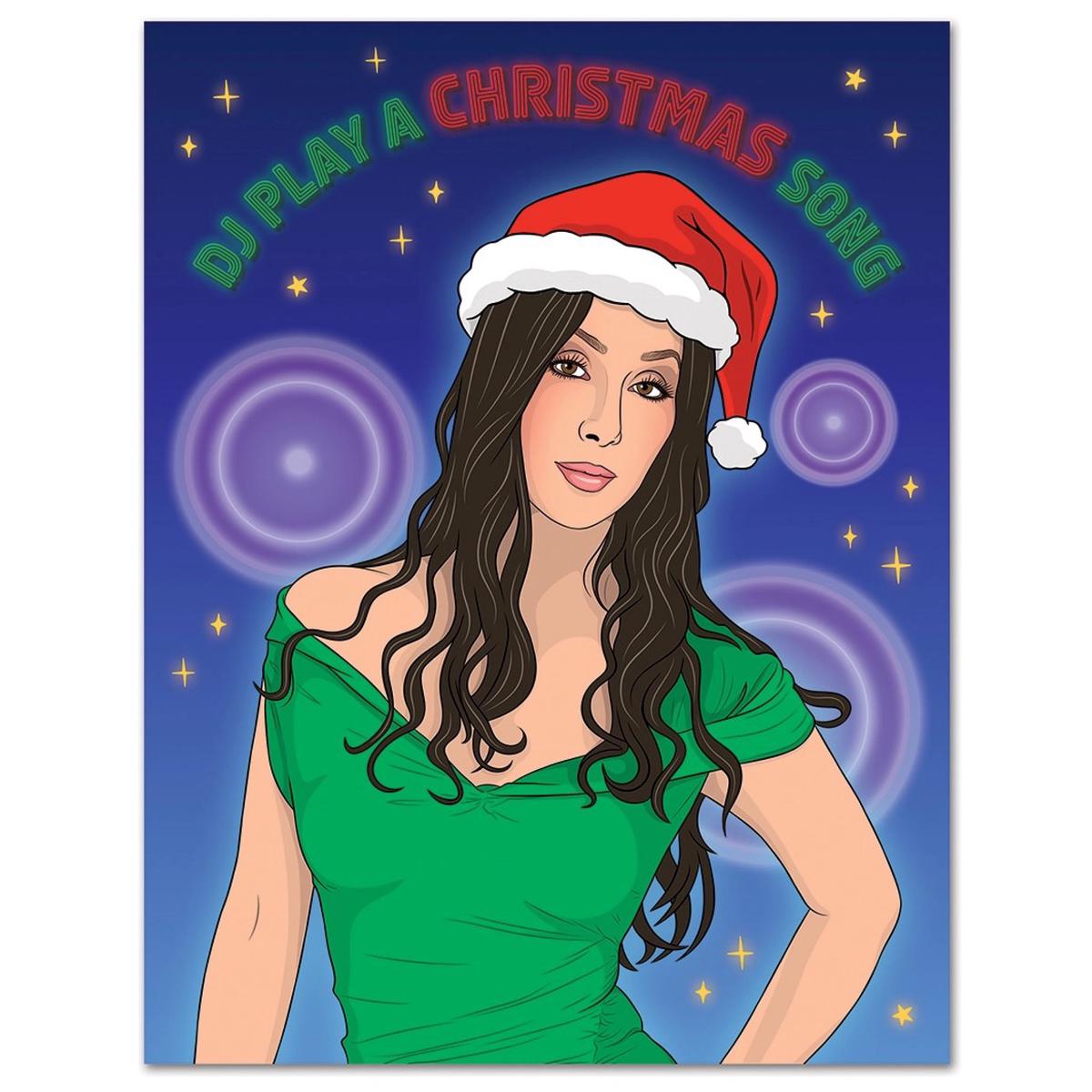 Cher Christmas Song Happy Holidays Card